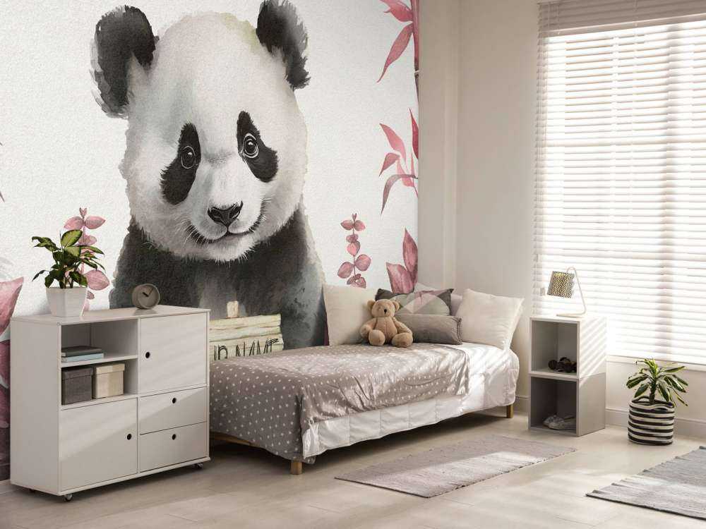Kleiner Panda im Dschungel rosa