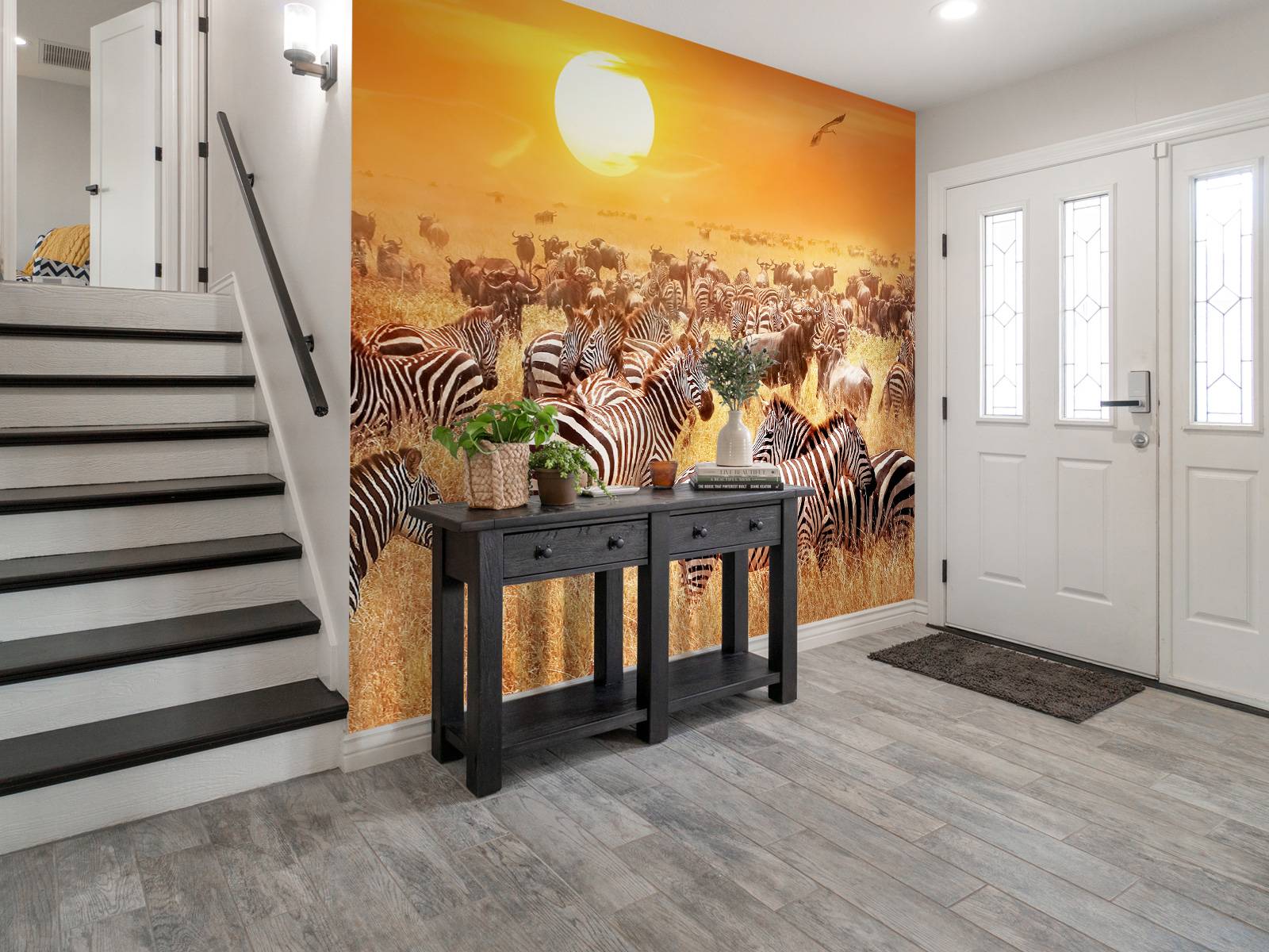 Savannensonne mit Zebras