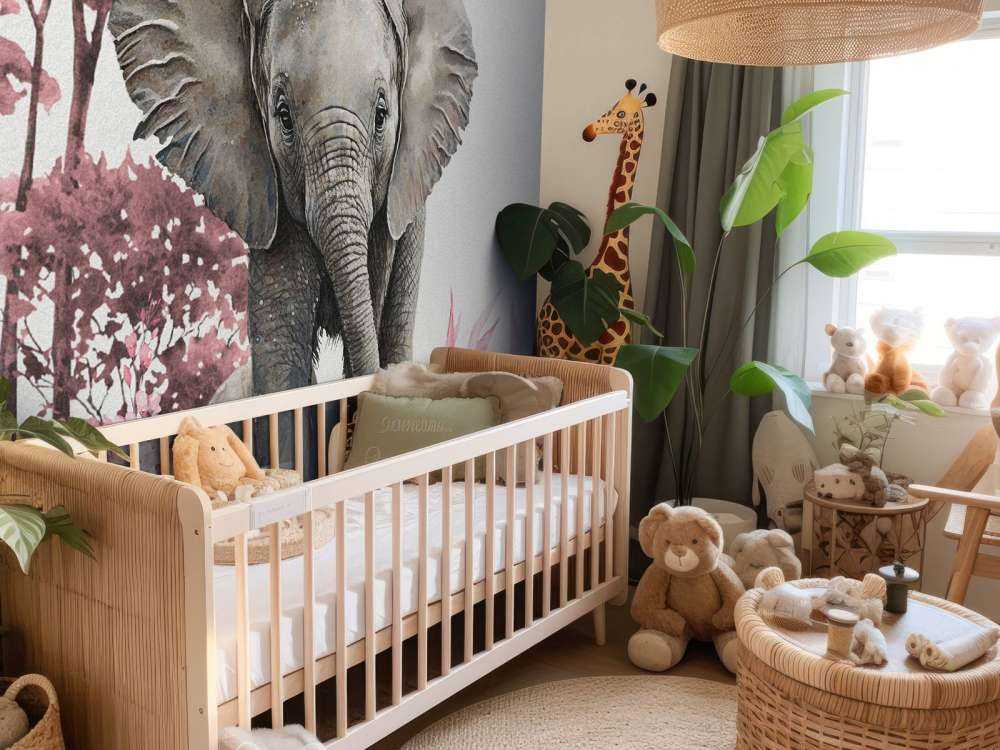 Elefantenbaby im Dschungel rosa