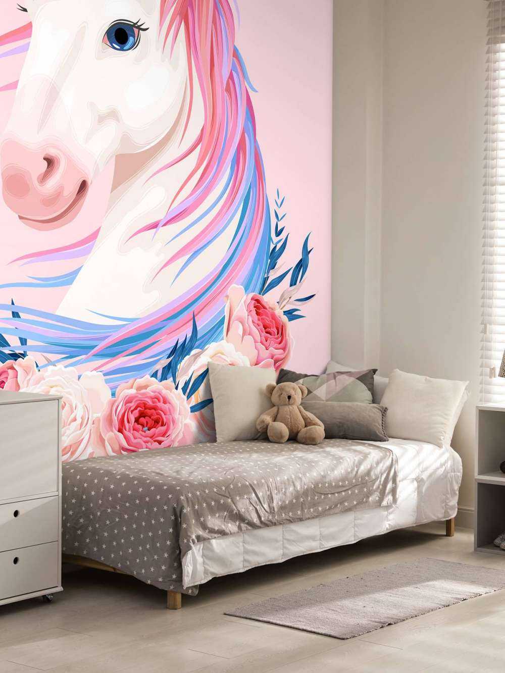 Einhorn mit Blumen