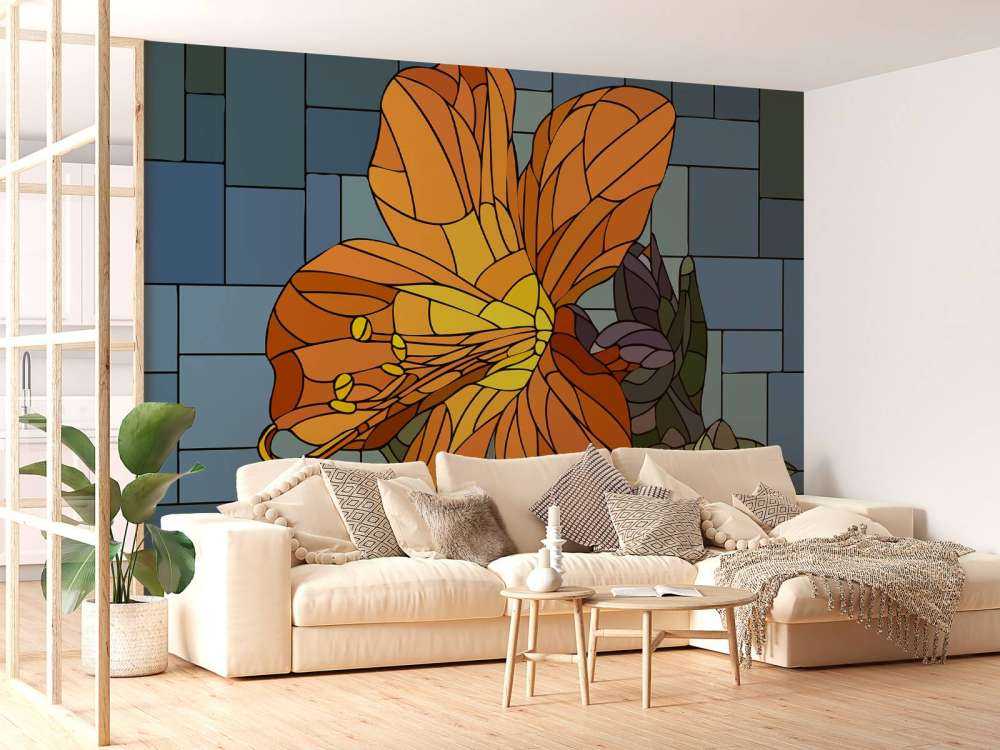 Bunte orangefarbene Blume