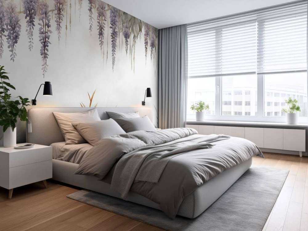 Wisteria und Feldgräser Beige