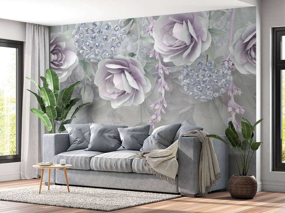 Wand aus Blumen