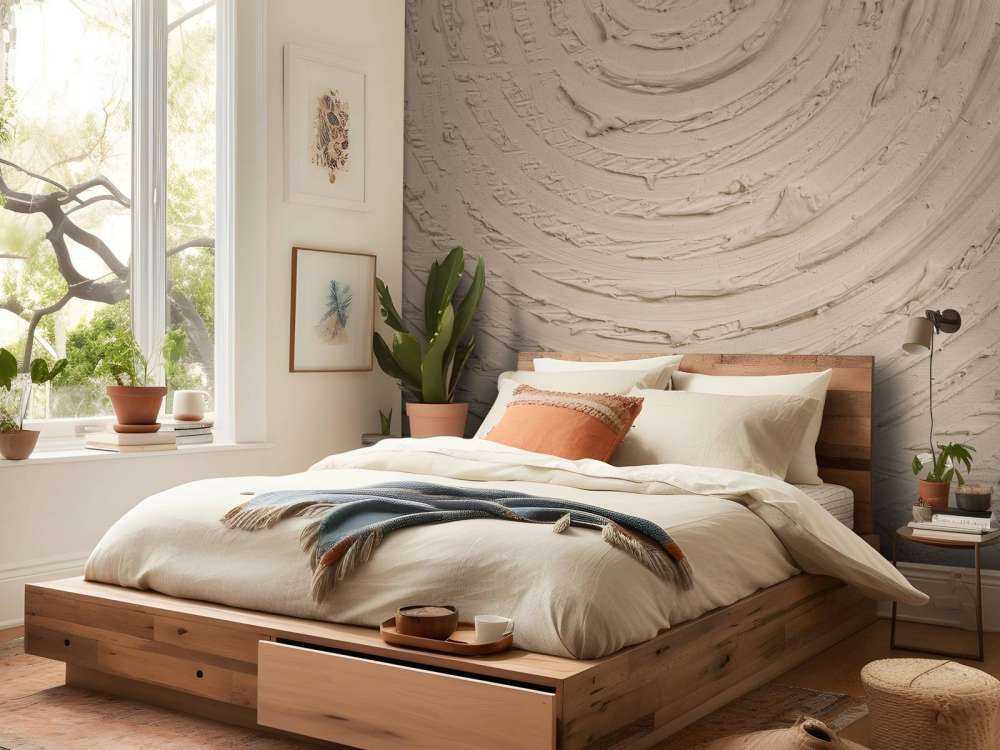 Runde Formen und Linien in Taupe