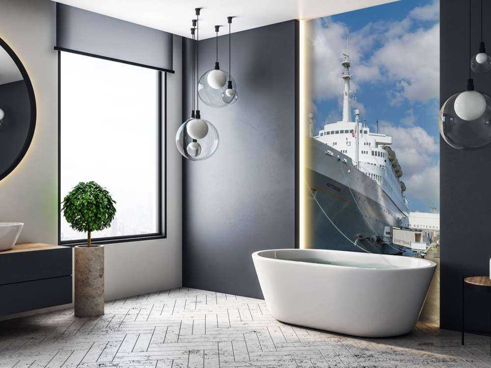 Das ehemalige Dampfschiff SS Rotterdam in Farbe 