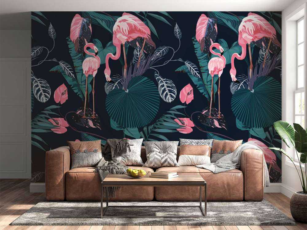Wilde rosa Flamingos