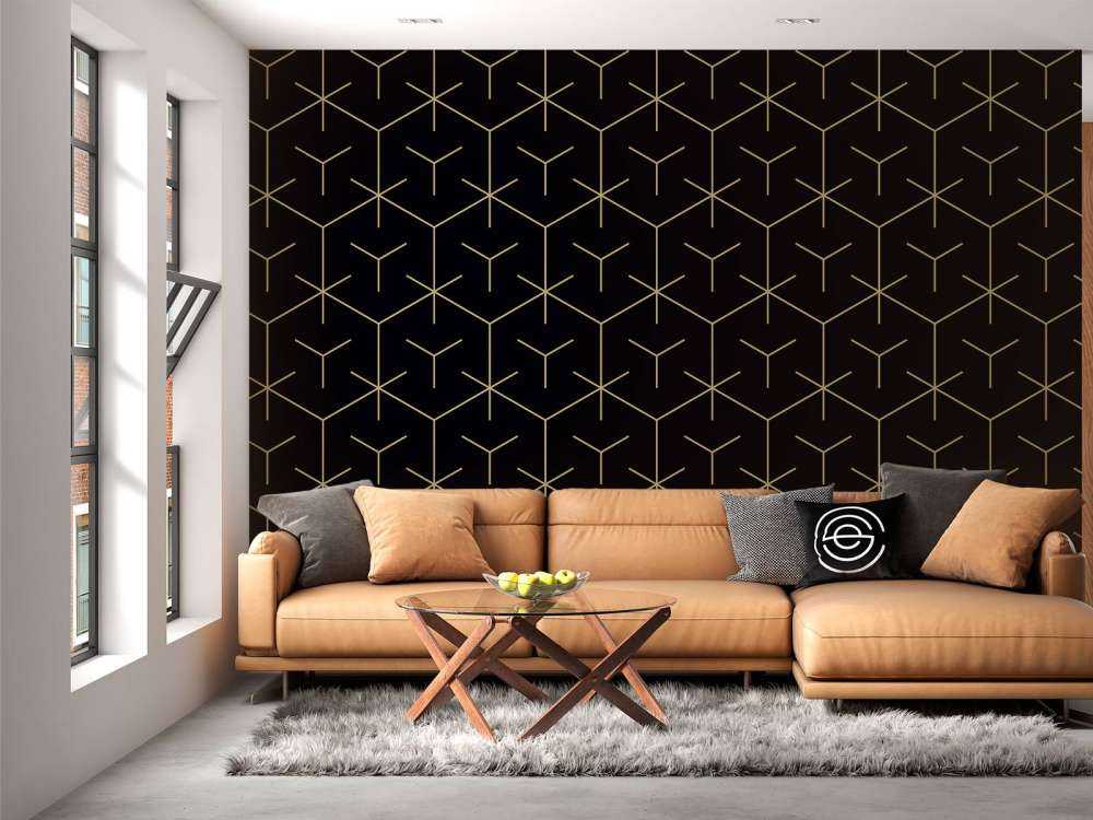 Geometrische Sechsecke, schwarz