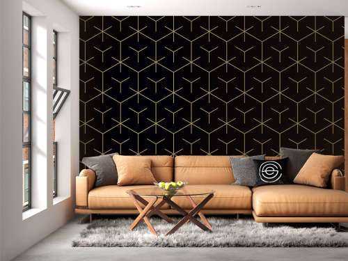 Geometrische Sechsecke, schwarz