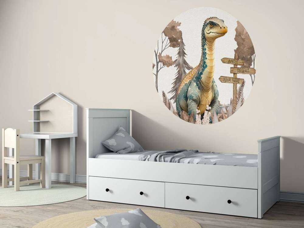Baby-Brachiosaurus im taupefarbenen Dschungel