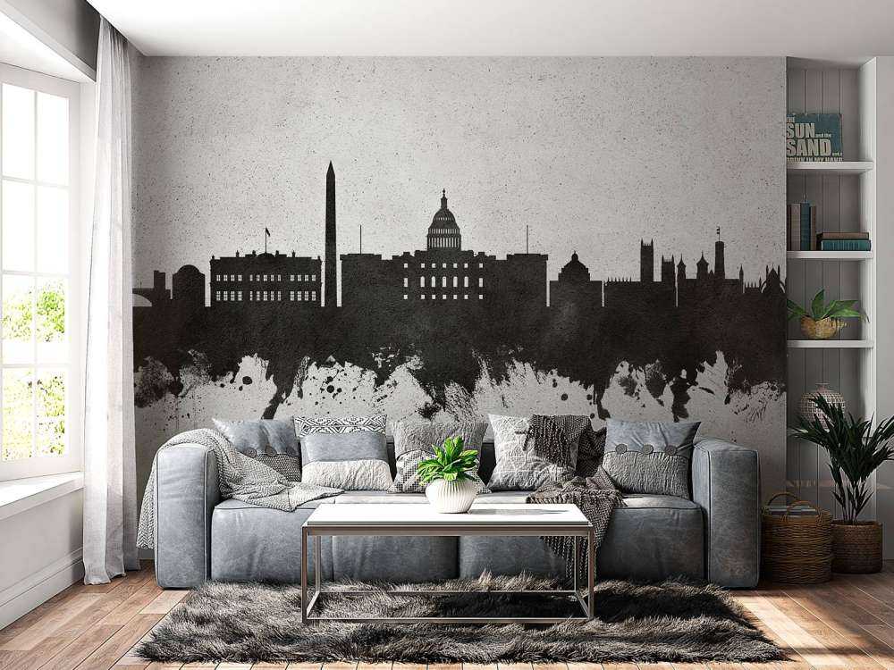 Aquarell-Skyline, Washington
