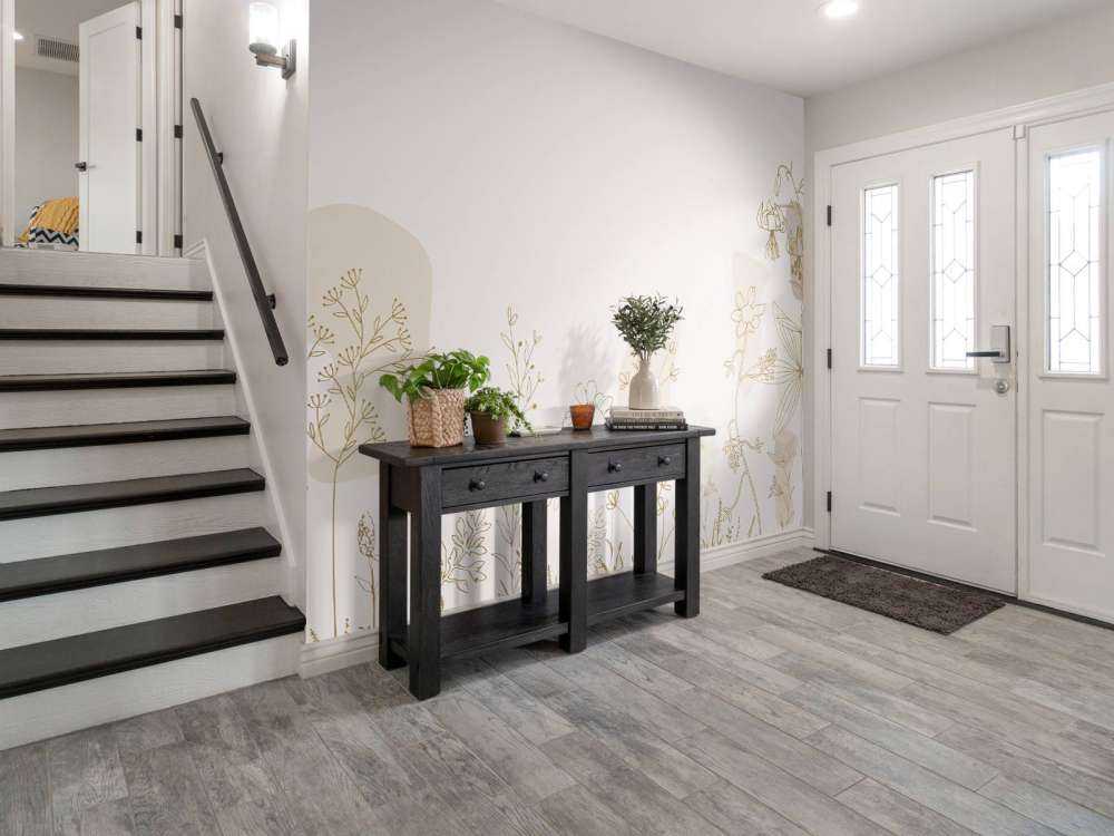 Blumenfeld hoch beige und Naturfarben