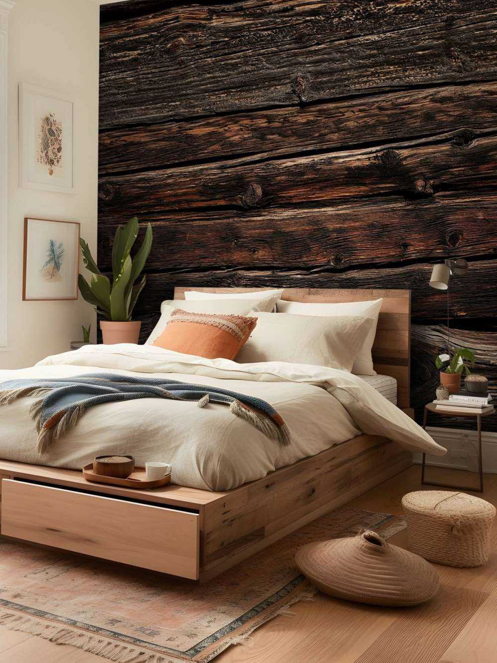 Dunkles altes horizontales Holz