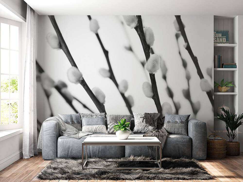 Waldweide in Schwarz und Weiß