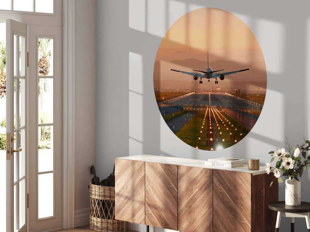 Landungsflugzeug in der Abendsonne