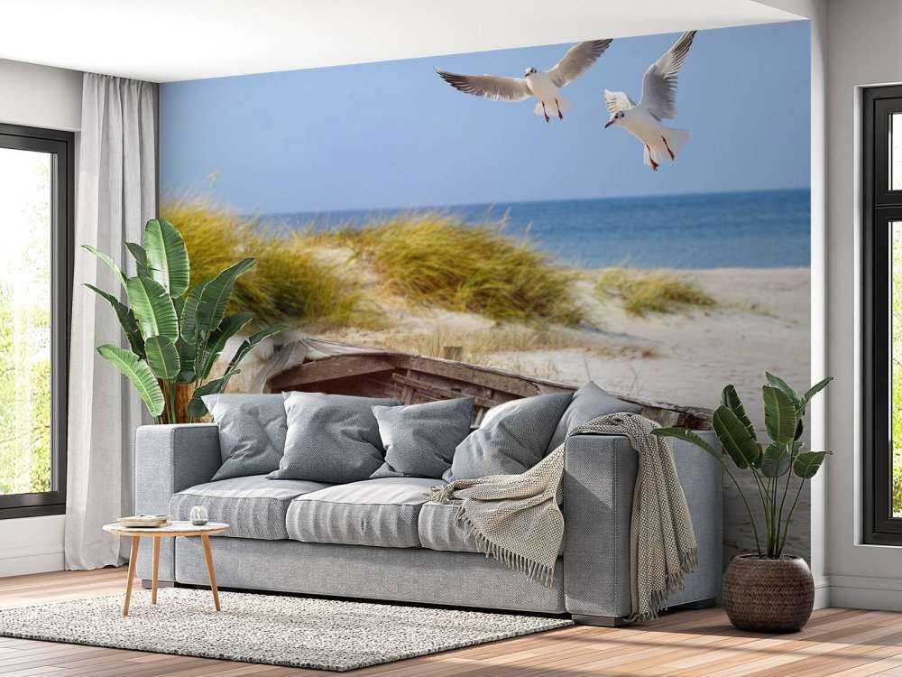 Möven, Strand und Meer