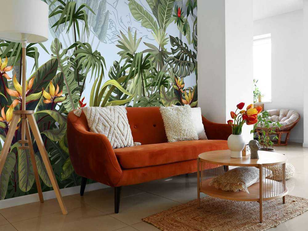 Dschungel Bäume und Blumen