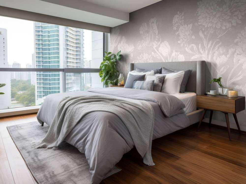 Barocke Blumenlandschaft - greige