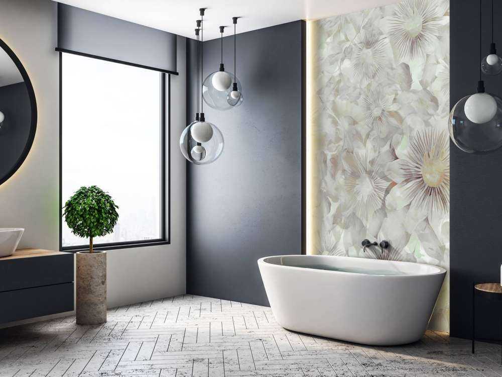 Botanische Aquarell-Eleganz Nebelgrau