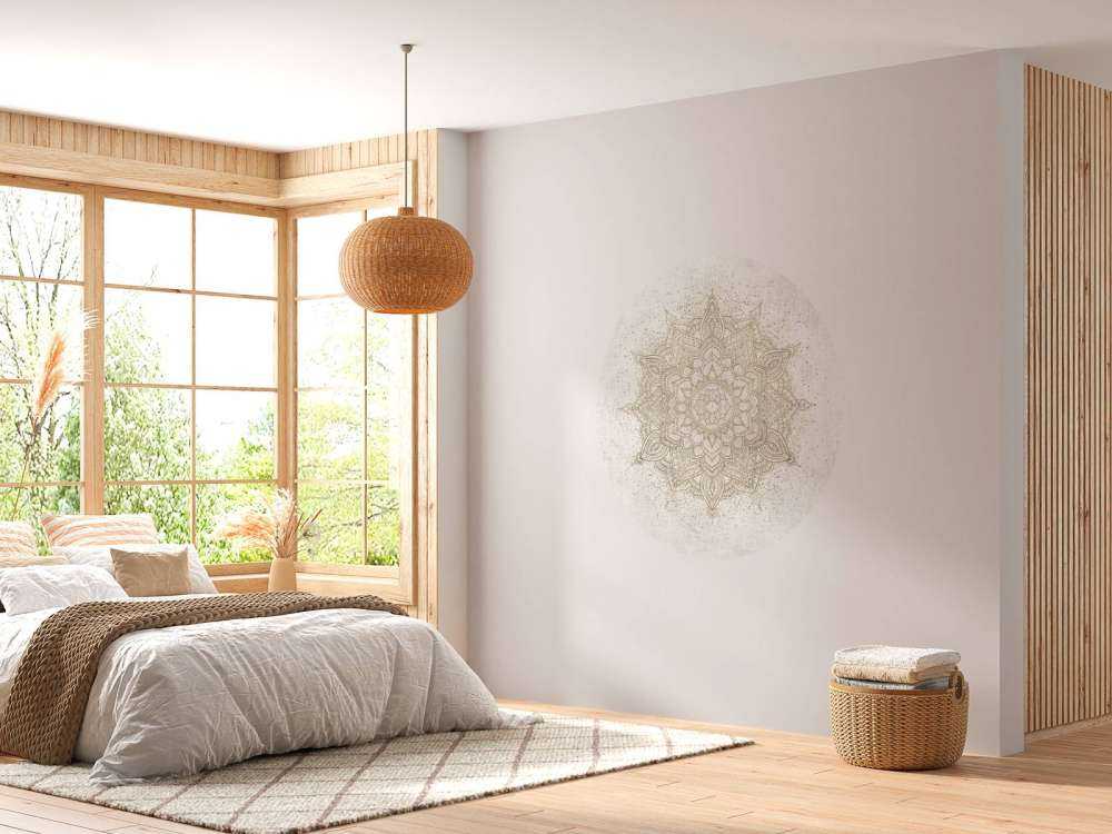 Goldenes funkelndes Mandala - beige