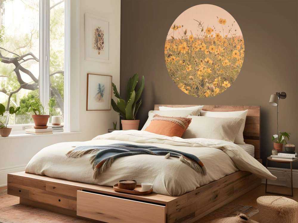 Gelbe Blumen im Vintage-Look