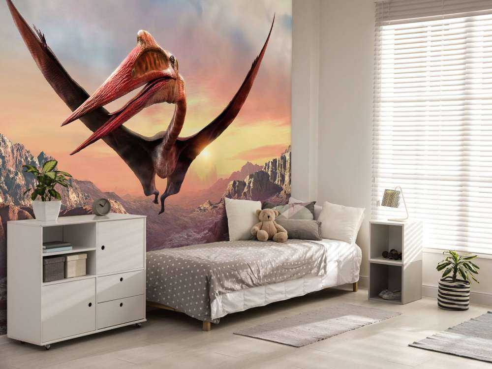 Quetzalcoatlus fliegt über Berge