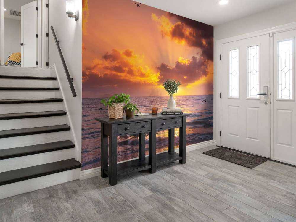 Schöner orangefarbener Sonnenuntergang