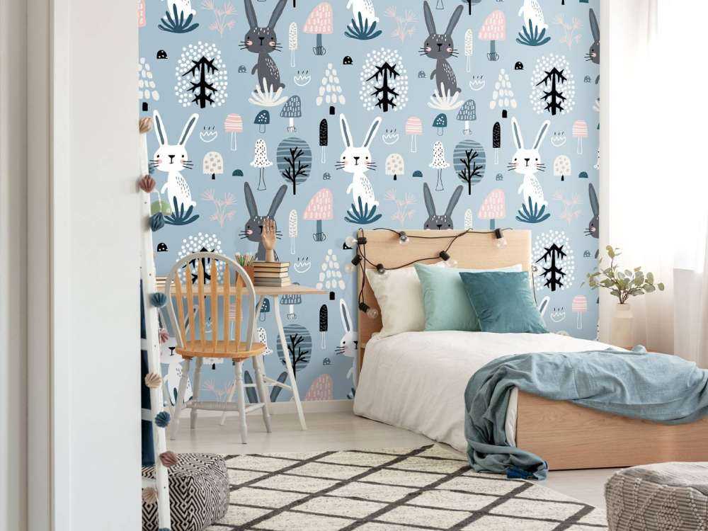 Muster Kaninchen blau