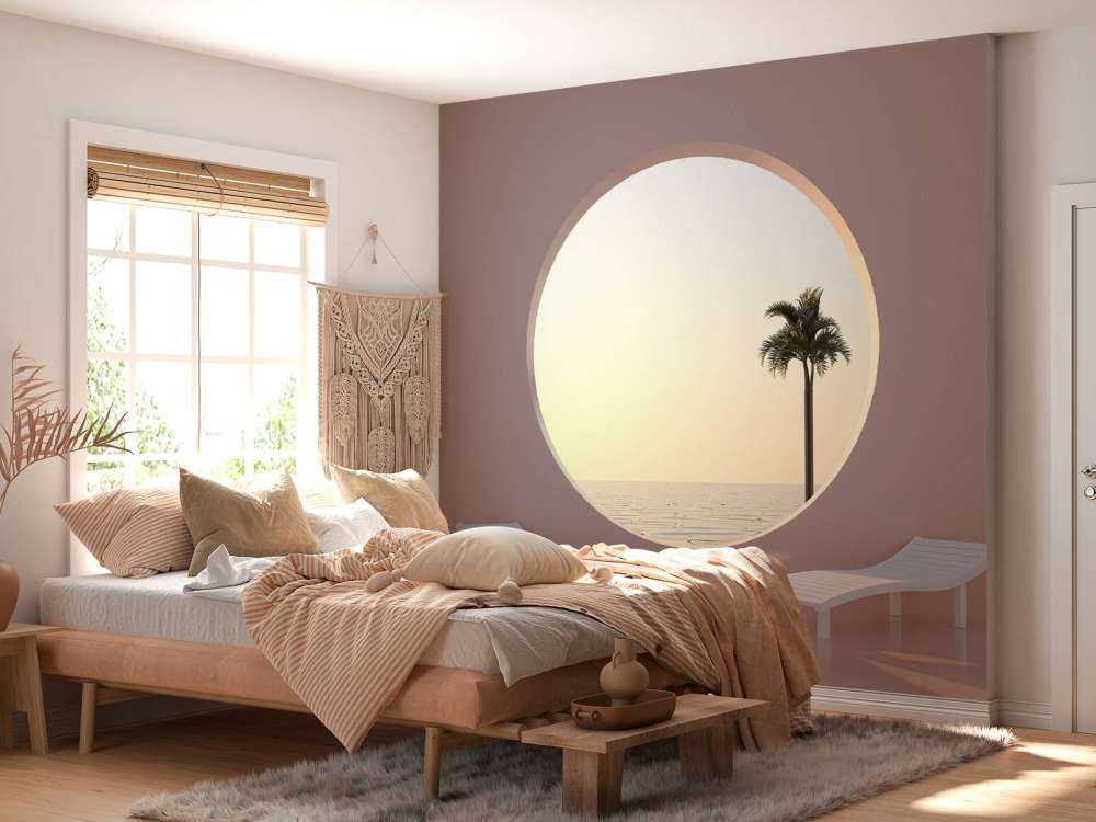 Rosa Wand mit Kreis
