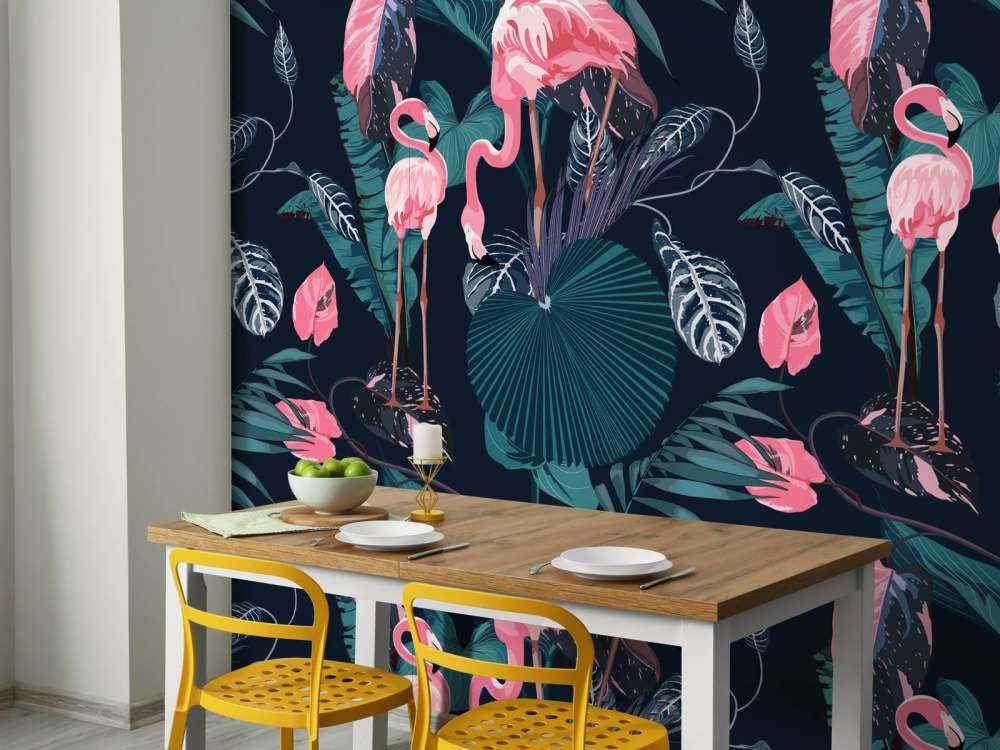 Wilde rosa Flamingos