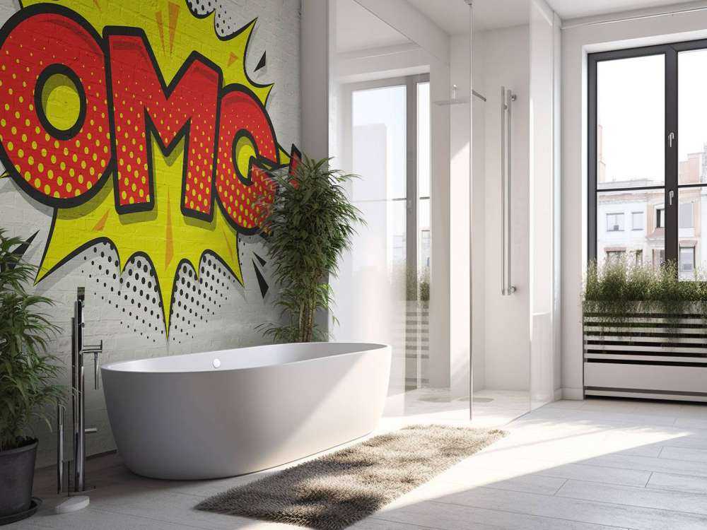 Farbiges Graffiti an der Wand