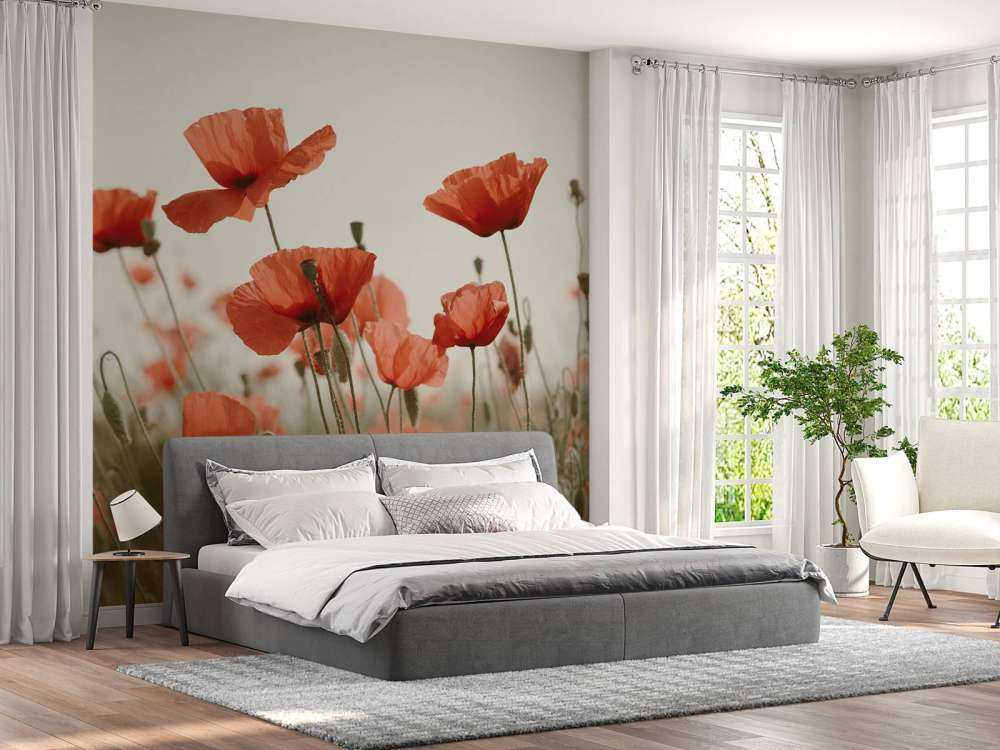 Mohnblumen in Vintage-Farben
