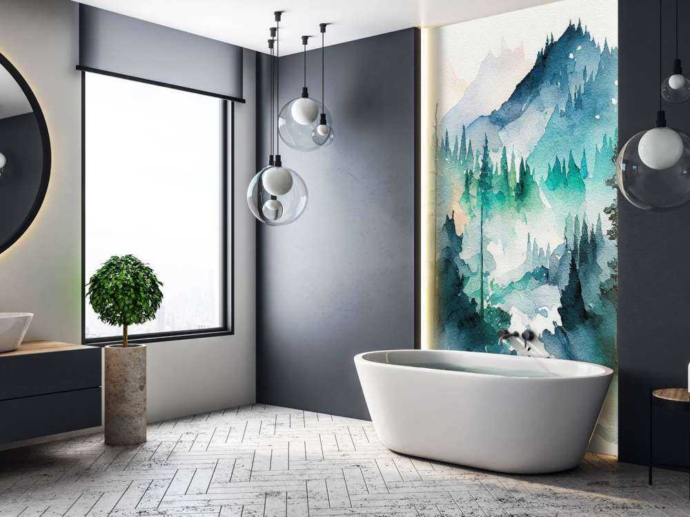 Wald in Aquarellfarben