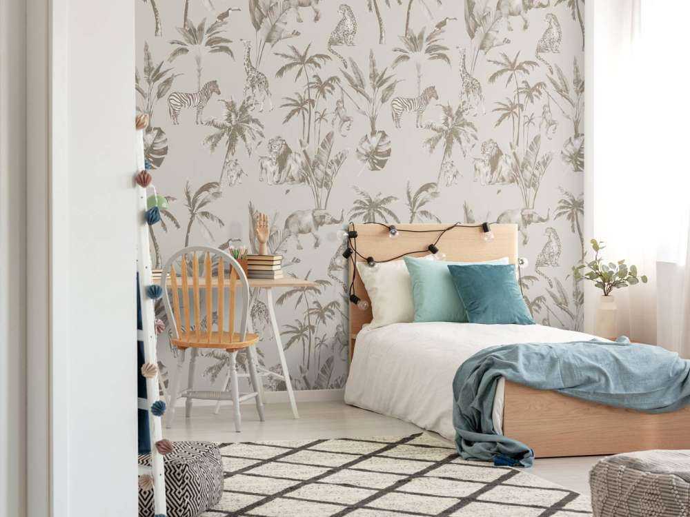 Tierisches Dschungelmuster taupe