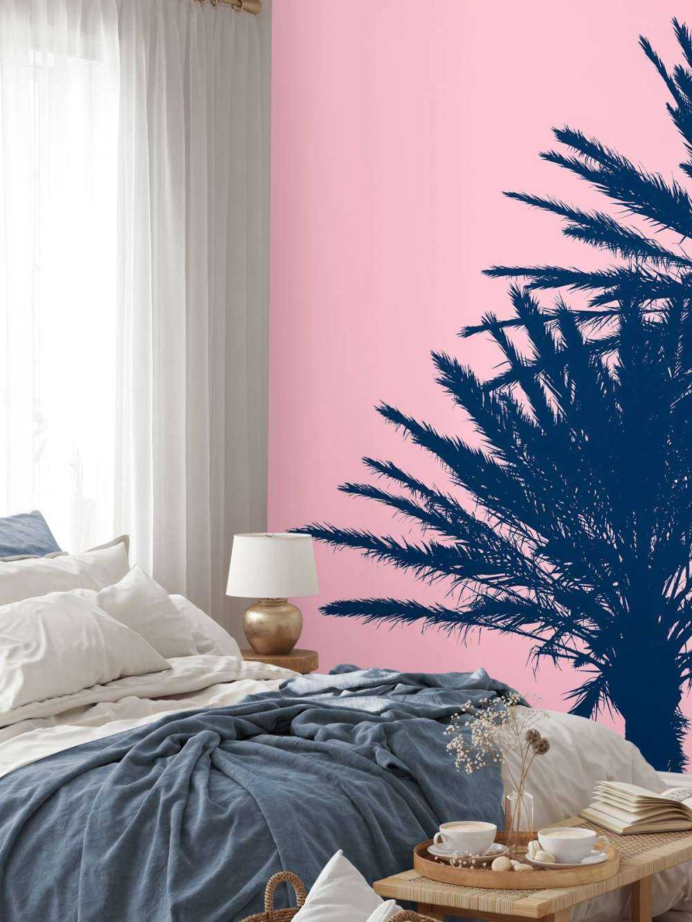 Palmen mit rosa Hintergrund