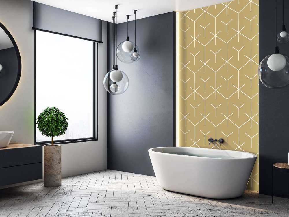 Geometrische Sechsecke, gold