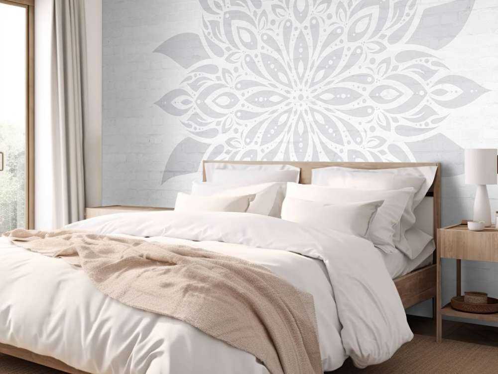 Weiches Grau Mandala Blume