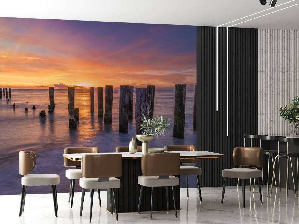 Orange lila Meer