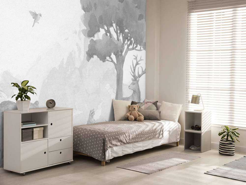 Waldtiere in Schwarz und Weiß