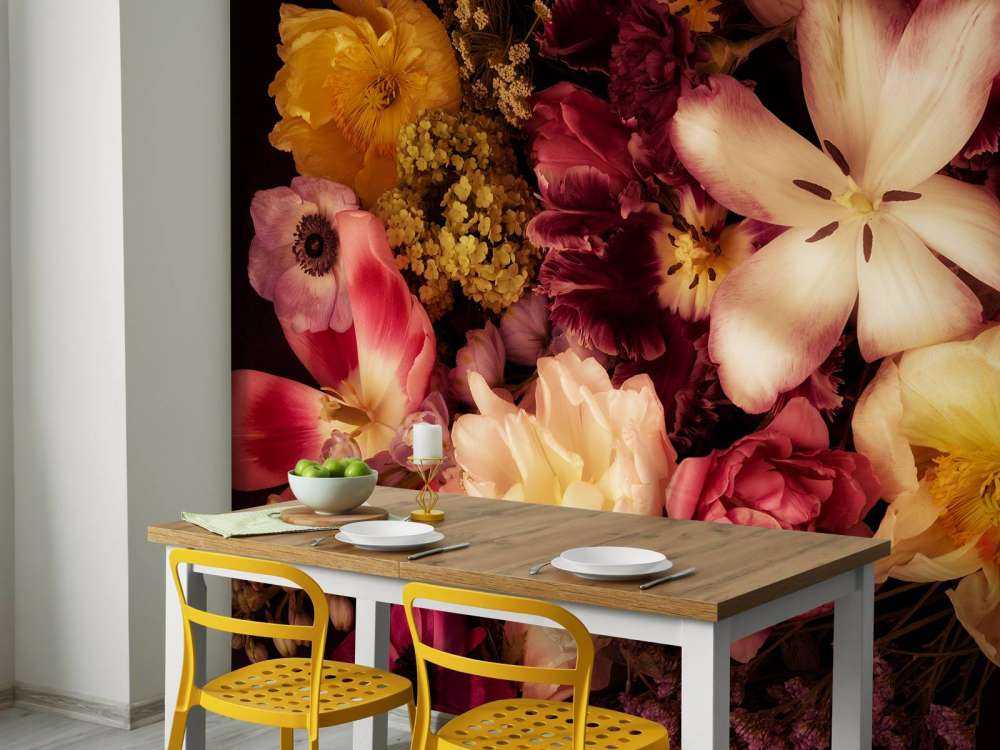 Schöne und bunte Blumenkranz