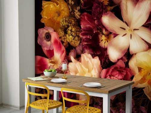 Schöne und bunte Blumenkranz