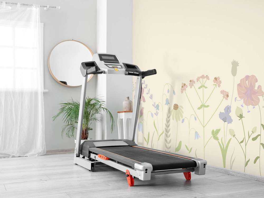 Blumenfeld beige, altrosa, grün und flieder