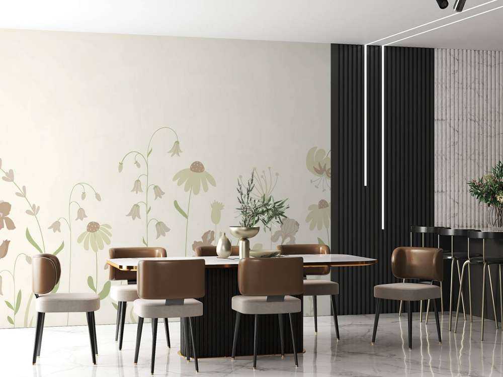 Blumenfeld hoch beige mit altrosa