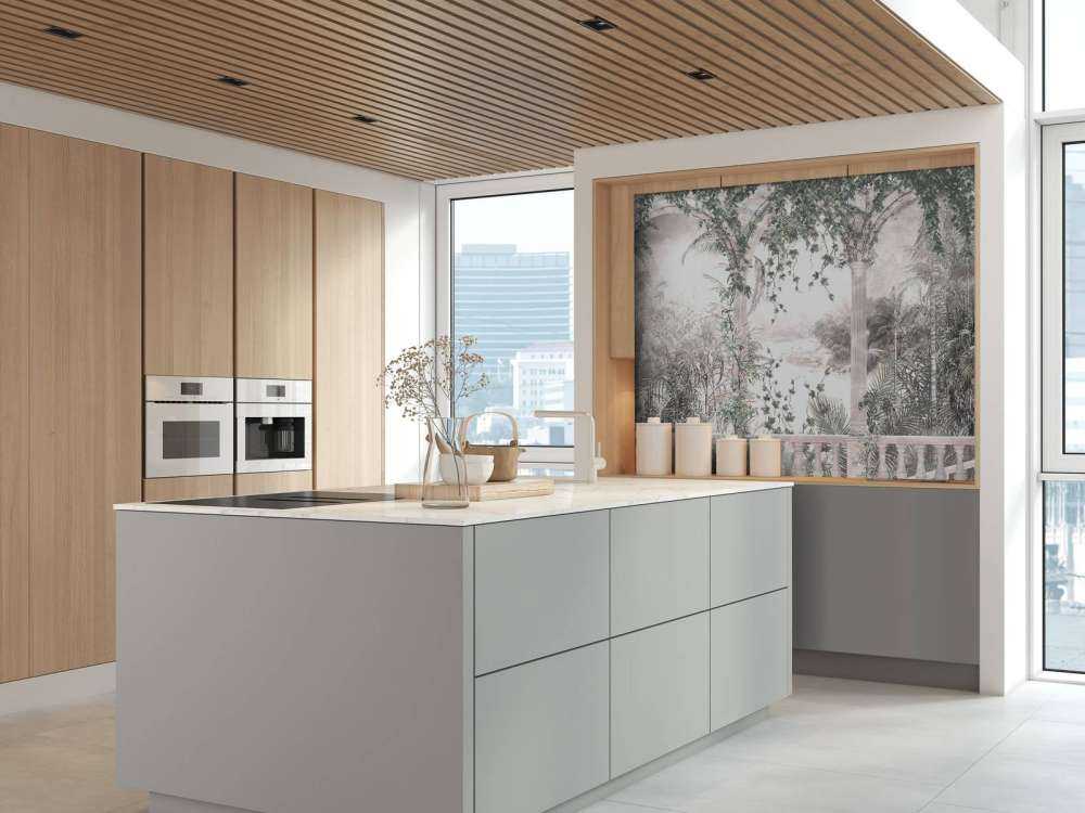 Tropische Bäume und Blätter