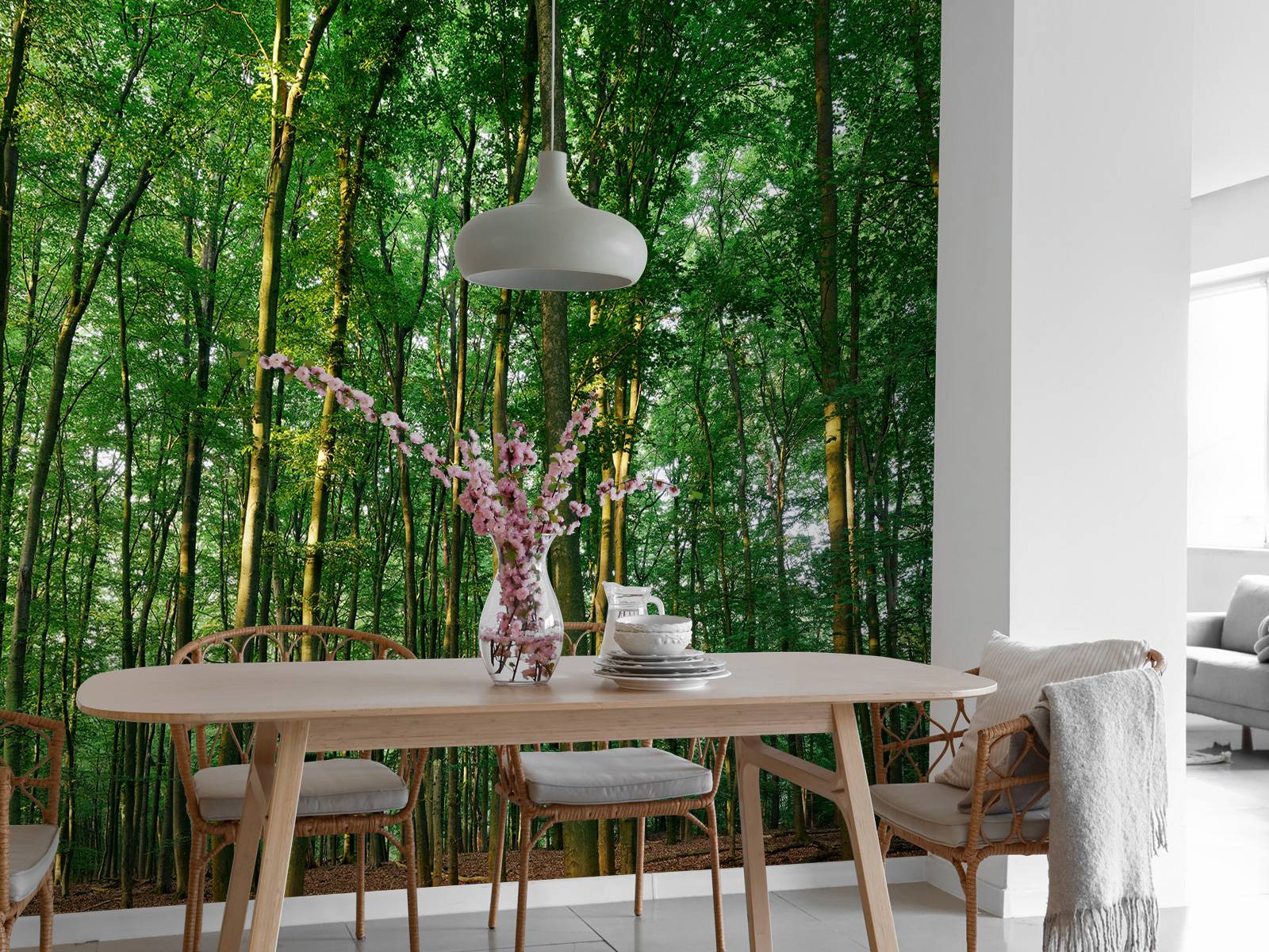 Sticker Mural 3D « Forêt Verte » - Décor Auto-Adhésif Amovible - Romy - Tapete M4846 - Fabriqué En Allemagne