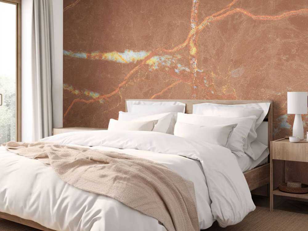 Terrakotta Marmor mit Linien