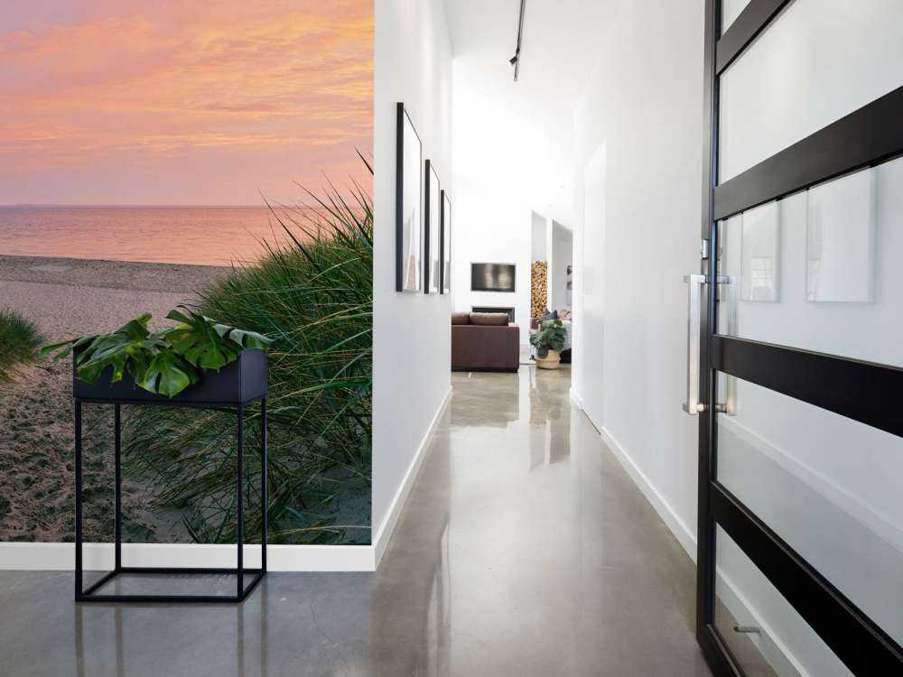 Dünenpassage mit Sonnenaufgang