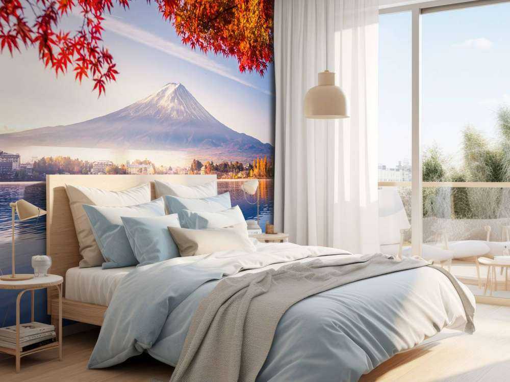 Der Berg Fuji im Herbst