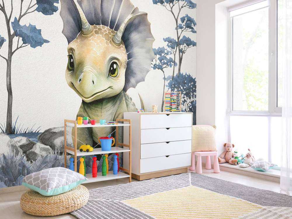 Baby-Triceratops im blauen Dschungel