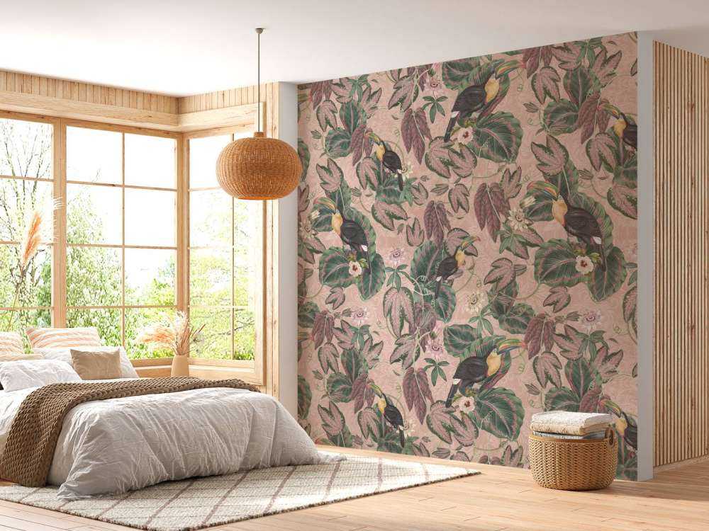 Tropische Dschungelvögel & -tukane - rosa