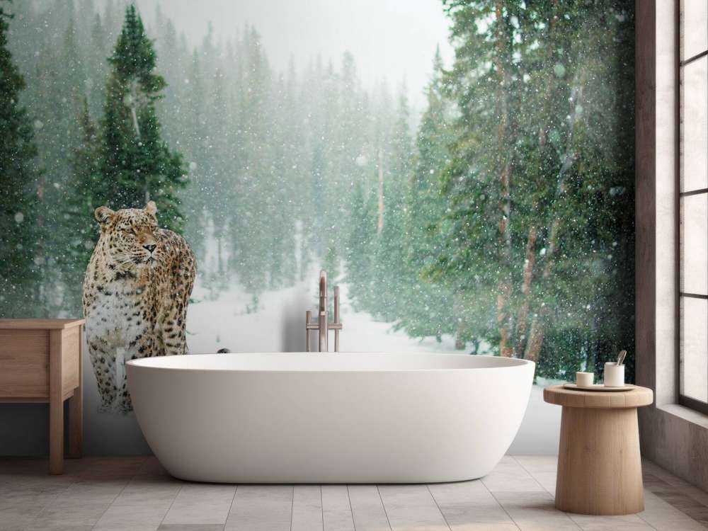 Leopard im Schnee